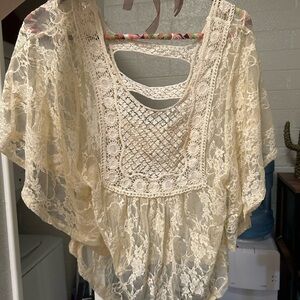 Elegant Cream Lace Women's Top